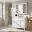 Ensemble de vanité de salle de bain de 91 cm avec lavabo en céramique et armoire à miroir de 89 cm