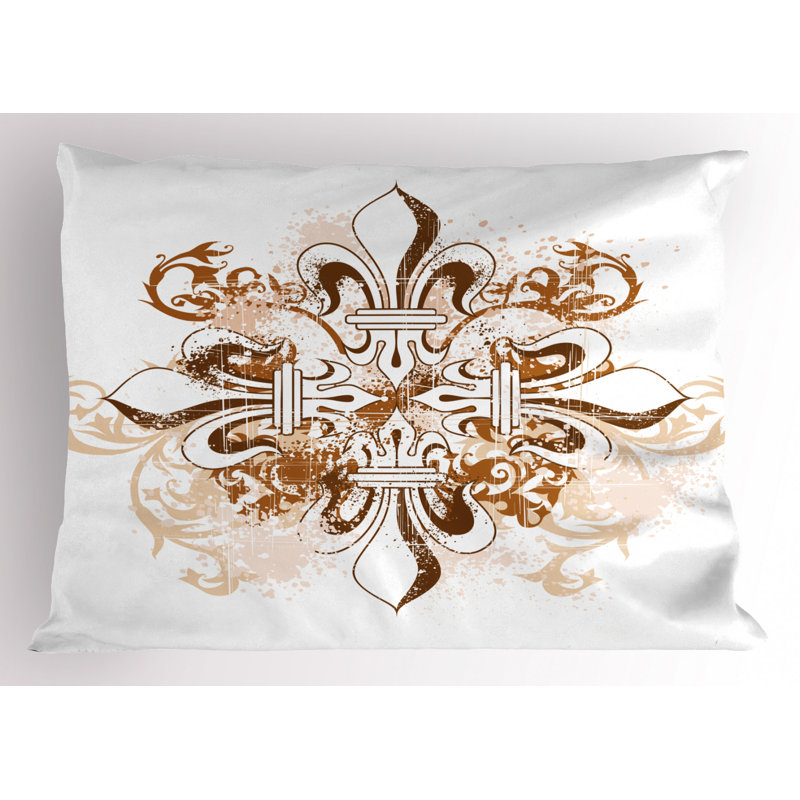Fleur Polyester Damask Sham Set, Twin