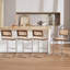 Tabourets de bar cantilever Anandi 24,8 po en rotin canne de style moderne du milieu du siècle avec cadre en métal (ensemble de 4)-130899226