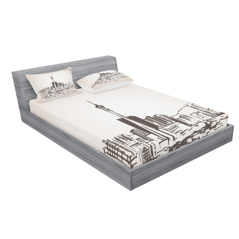 Las Vegas Microfiber Sheet Set, Queen Sheet Set + Fitted Sheet + 2 Pillowcases
