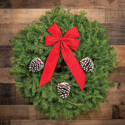 25 " Pre-Lit Real Greenery Wreath
