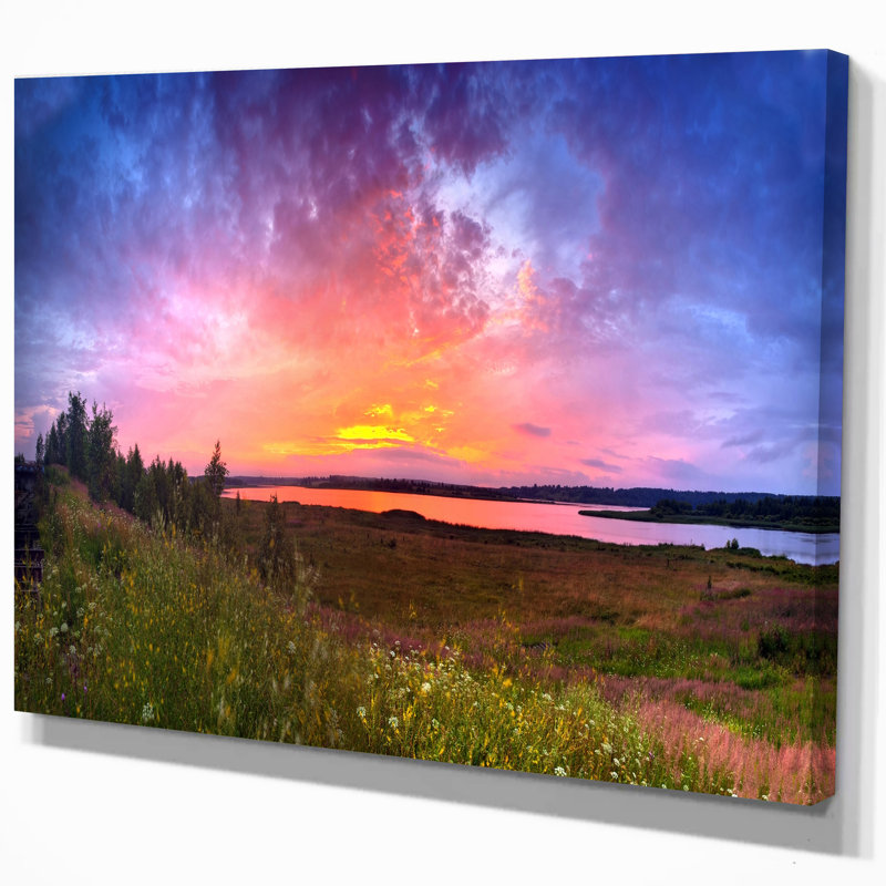 « crépuscule panorama », reproduction de photo sur toile tendue, H 20 po x l 20 po x P 1 po