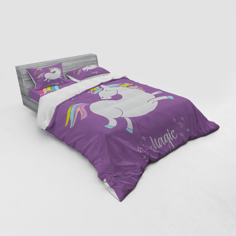 Ensemble de housse de couette licorne, Housse de couette grand + 3 pièces supplémentair