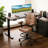Ergonomic Office Chair with PU Leather, Adjustable Swivel Desk Chair,Drafting Chairs with Footrest & Padded Flip‑Up Armrests, Ideal for Adjustable Standing Desks, Home Office or Study