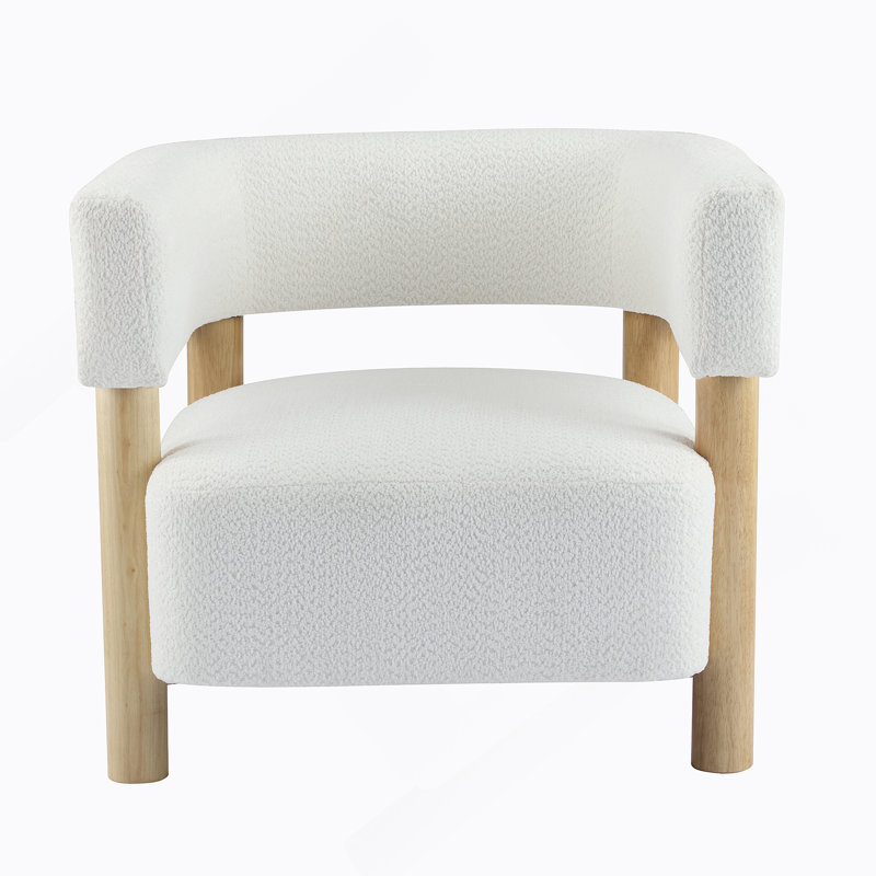 Fauteuil d'appoint rembourré Boucle, Blanc