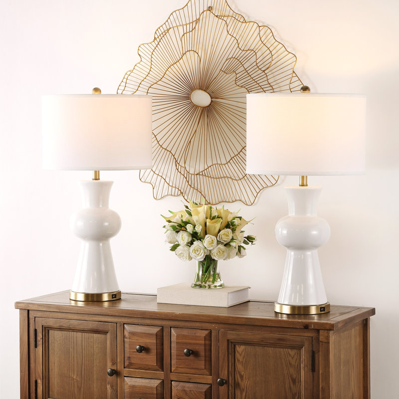 Boden Ceramic USB Table Lamp