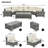 8-Pieces Outdoor Wicker Round Sofa Set, Half-Moon Sectional Sets All Weather, Curved Sofa Set With Rectangular Coffee Table, PE Rattan Water-Resistant And UV Protected, Movable Cushion-1169765888
