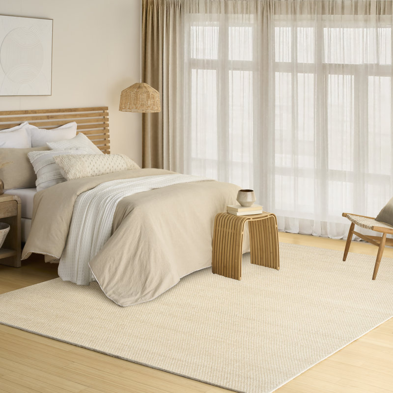 DKNY Pure Rows 8' x 10' Ivory Beige Farmhouse Indoor Rug, Beige, Rectangle 8' x 10'