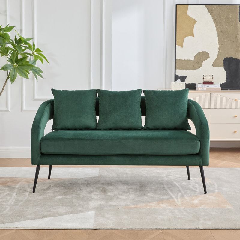 Causeuse en velours, Vert
