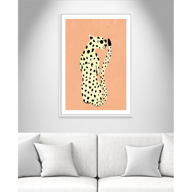 Motif de guépard «Cool» par Oltmanns, Blanc satiné, L 29,5 po x H 41,5 po, Matted Print