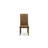 5 Piece Modern Dining Table Set Includes a Round Wooden Table with Pedestal and 4 Brown Linen Fabric Upholstered Chairs, Distressed Jacobean-774109486