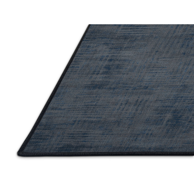 Tapis noir lavable à la machine, Rond 5 pi