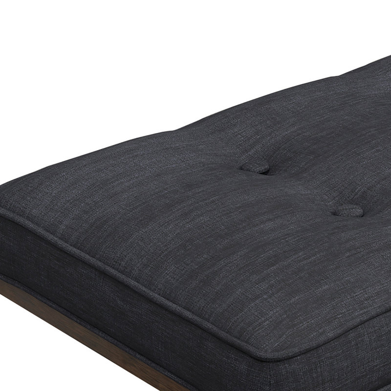 Grey And Oak Tufted Bench