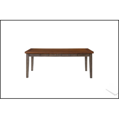 Casual Two Tone 6 Drawer Dining Table with Ample Storage and Elegant Design for Modern Dining Rooms
