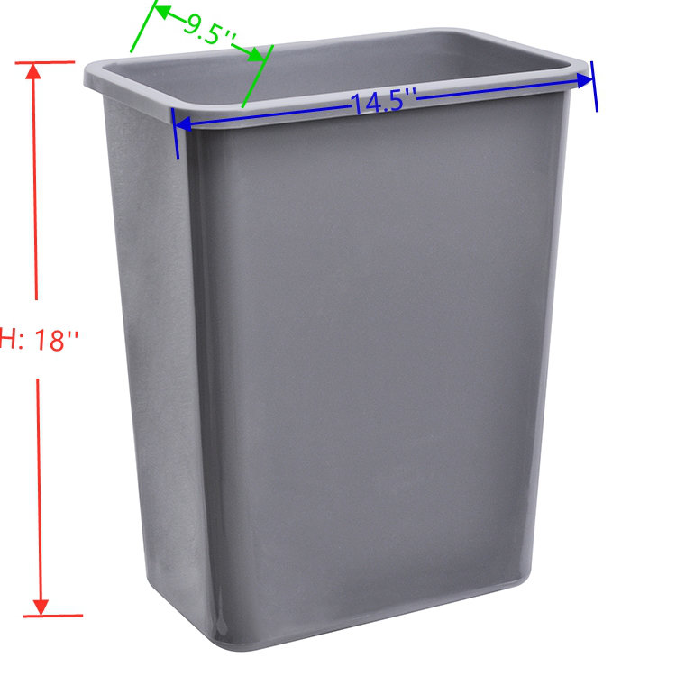Plastic Open Recycling Bin - 9 Gallons