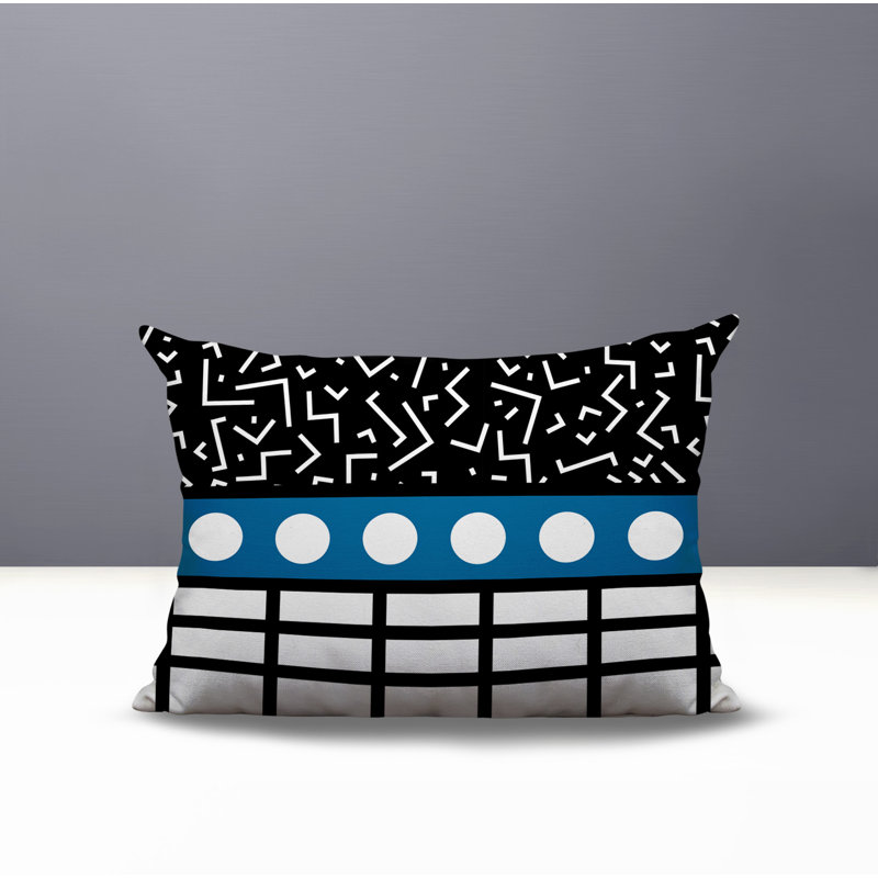 Oreiller rectangulaire réversible intérieur / extérieur Poptik, Rectangulaire H 18 po x l 25 po, Turquoise