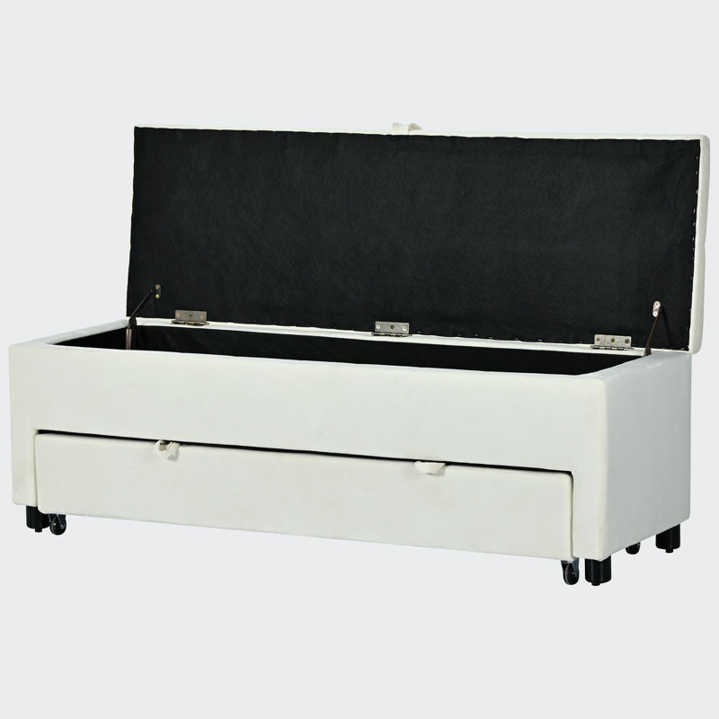 Banc de rangement Phylecia, 100% Polyester Beige