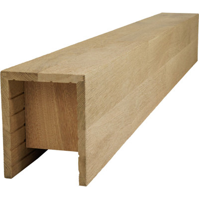 AmeriCraft Wood Wire Brushed Beam, 3-Sided (U-Beam), 3 1/2"W x 5 1/2"H x 60"L, Stain Grade White Oak