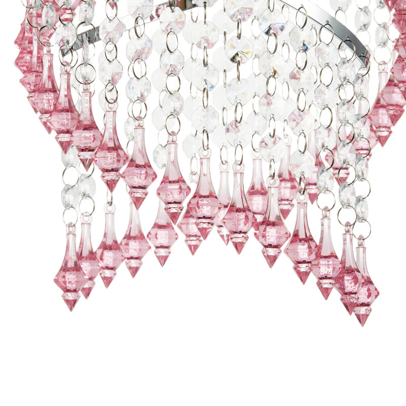 40cm H Acrylic Round Lamp Shade ( Slip-On ), Pink