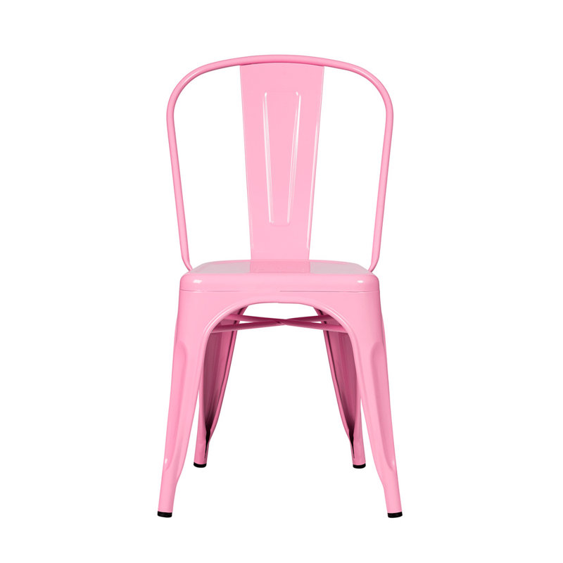 Isabellamarie 15'' H Metal Side Chair, Light Pink, 6