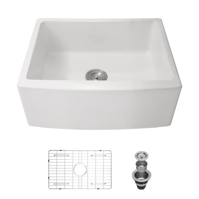 24'' L Single Bowl Ceramic Kitchen Sink