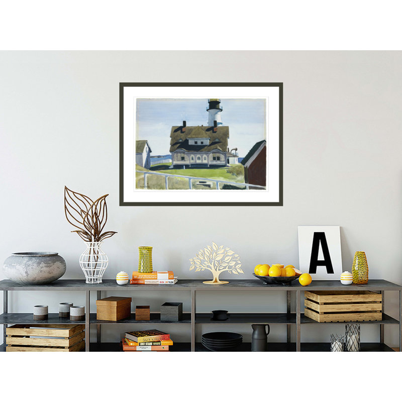 «Captain Strout's House Portland Head» par Edward Hopper, reproduction d'art encadrée, H 31,26 po x l 41,5 po
