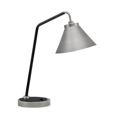 Lampe de bureau avec abat-jour conique en métal de 7 po