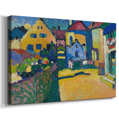Murnau, maisons dans l'Obigore - Wassily Kandinsky - Toile tendue avec châssis - 1908