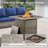 Maelie 6-Piece Outdoor Patio Fire Pit Conversation Set With Square Fire Pit, Swivel Gliders And Ottomans-734349185