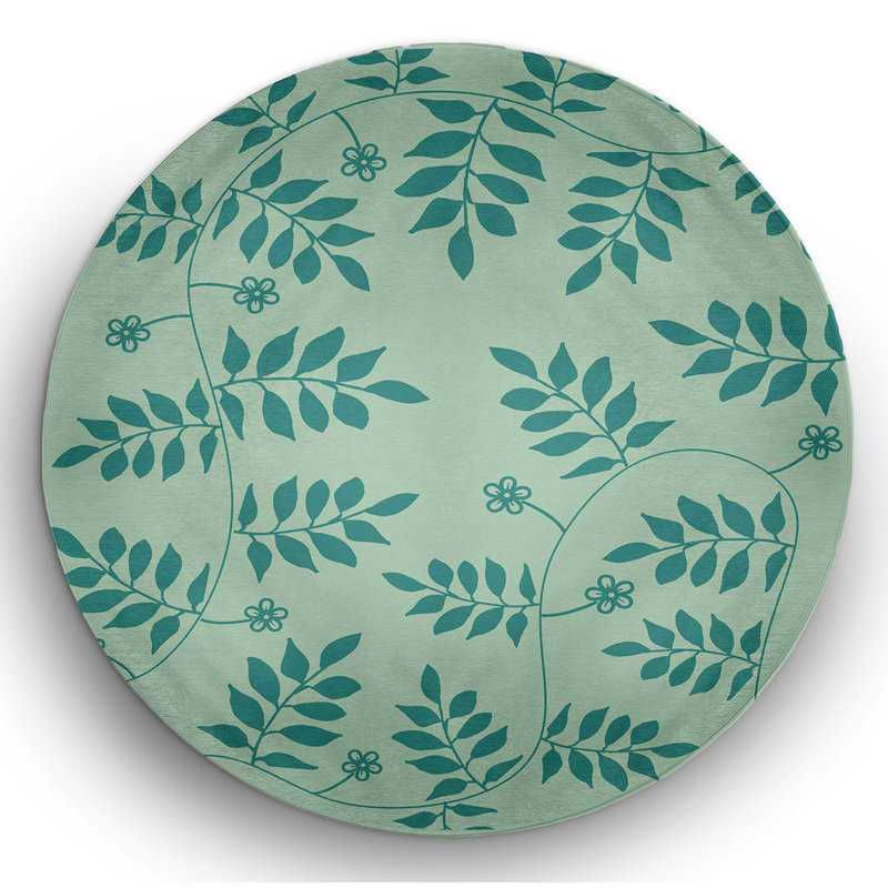 Chenille Floral Indoor / Outdoor Rug, Round 5'