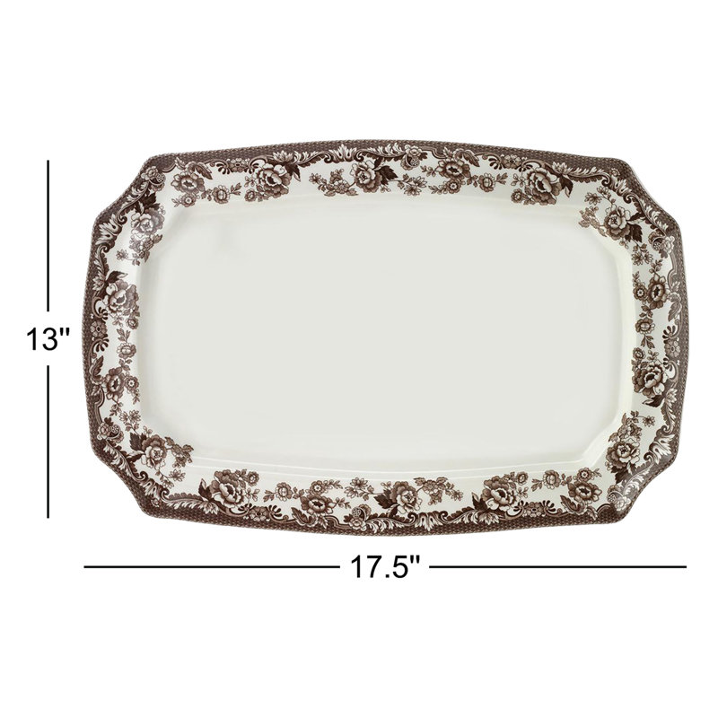 Plateau rectangulaire en porcelaine Spode Delamere