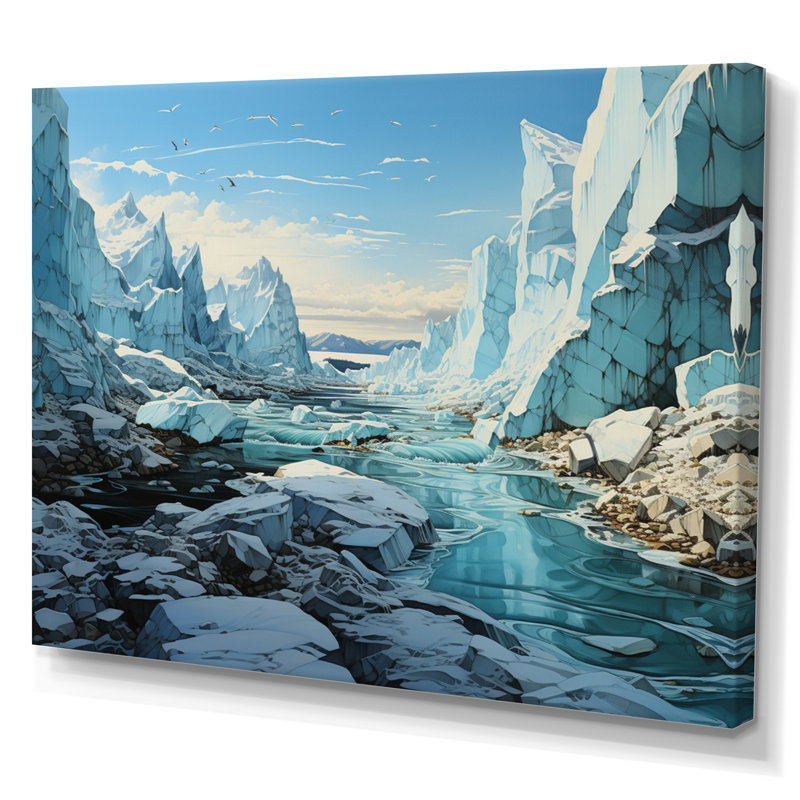 Bittick Glacier Glacial Winter Symphony II - impression, H 16 po x l 32 po, Toile tendue