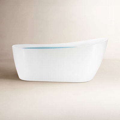 54" Freestanding Soaking Fiberglass Bathtub