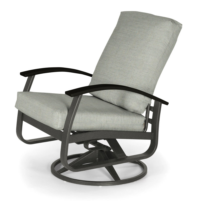 Chaise de patio pivotante avec coussin Askar, Toile granit Sunbrella®, Noir P70, Graphite texturé