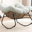 Chaise berçante en chenille bleue, idéale pour un appartement et une chambre à coucher, largeur de 37,4 pouces, produit de 30 livres, soulage la chaise de patio bleu anti-stress, bons espaces intérieurs et extérieurs, structure, aide à réduire l'anxiété-121092434