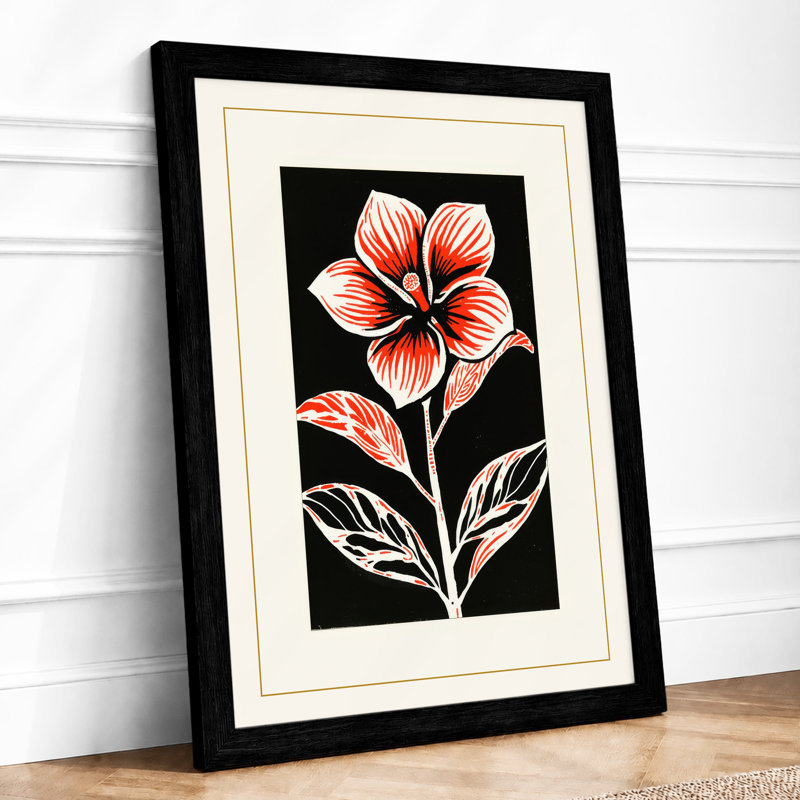 Striped Bloom Botanical - Print, A1 - 84.1 x 59.4 cm, Black