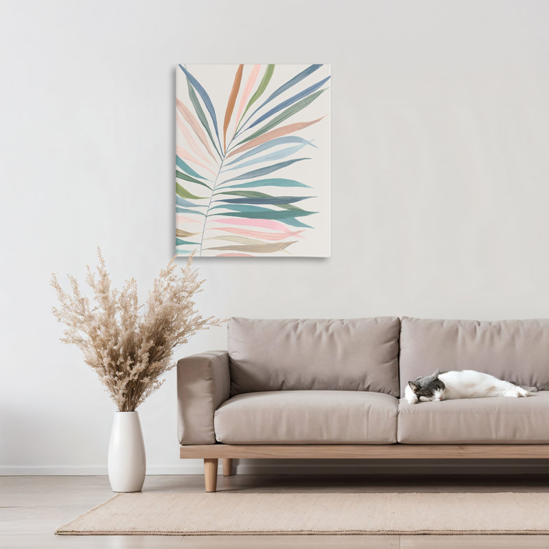 Toile Tropical Harmony Palms, conception par Hannah Dawson, H 30 po x l 24 po