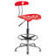 Vibrant Chrome Drafting Stool with Tractor Seat-950771687