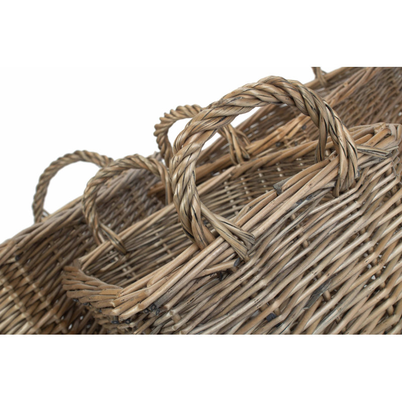 Wicker 3 Piece Storage Basket Set