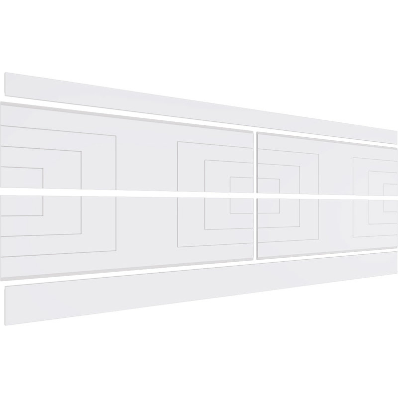 White Smooth PVC Mid Century Modern Wainscot Paneling Kit