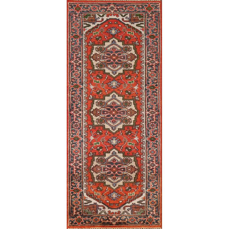 Tapis de couloir indien à motif géométrique 3x8