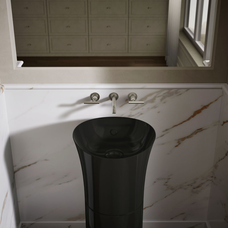 Veil® Pedestal Lavatory, Black Black™