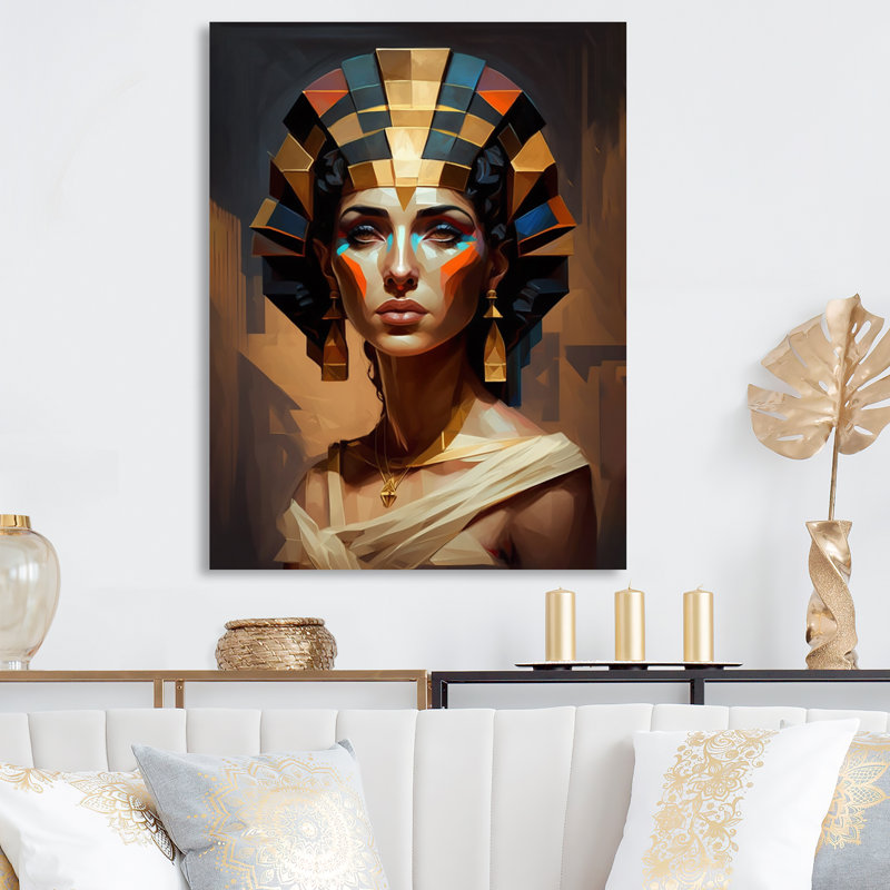 Portrait de la déesse égyptienne II - reproduction sur toile, H 20 po x l 12 po x P 1 po, Toile tendue