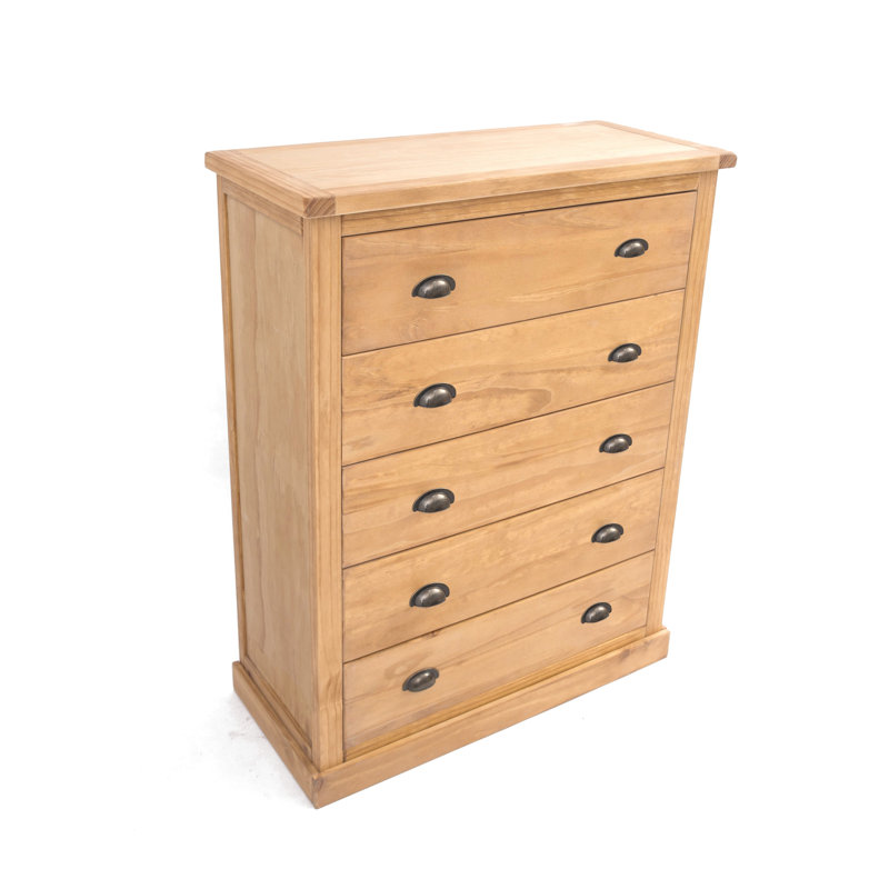 Sarkar 90 cm W Chest of 5 Drawers, Squared