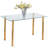 Shanann Glass Top Metal Base Dining Table-910509425