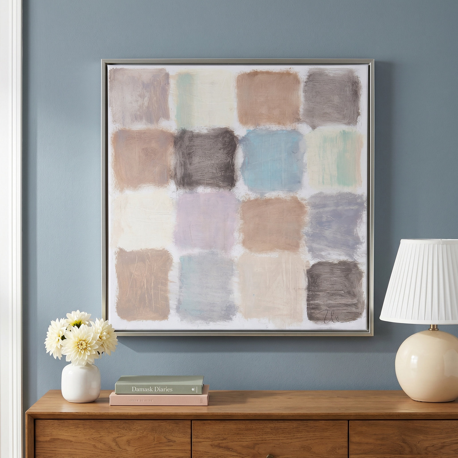 Veasey "Powder Room Reflections" Painting, 31.5" H x 31.5" W x 2" D, White
