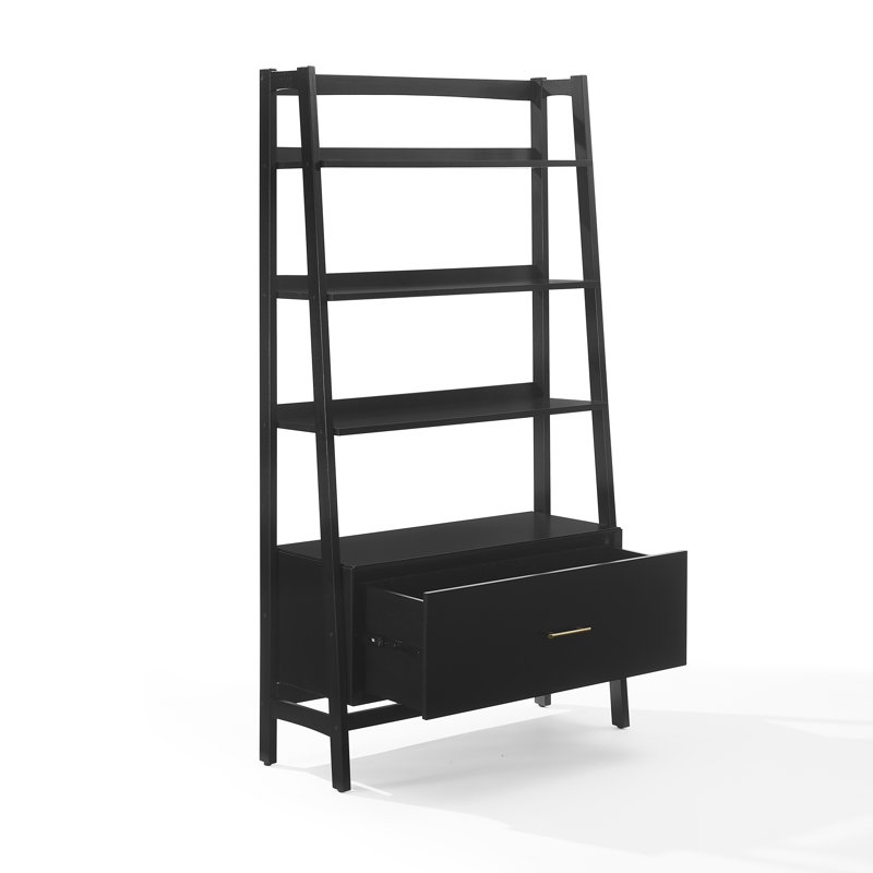 Bibliothèque étagère H 70,13 po x l 22,13 po Stiles, H 70 po x l 38 po x P 15 po, Noir mat