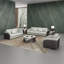 Noir 3 Piece Genuine Leather Living Room Set-268677421