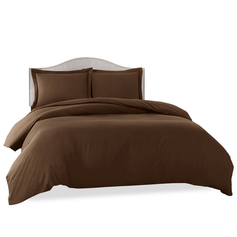 Modern & Contemporary Duvet Cover, Chocolate Brown, King Duvet Cover + 3 Additional Pieces