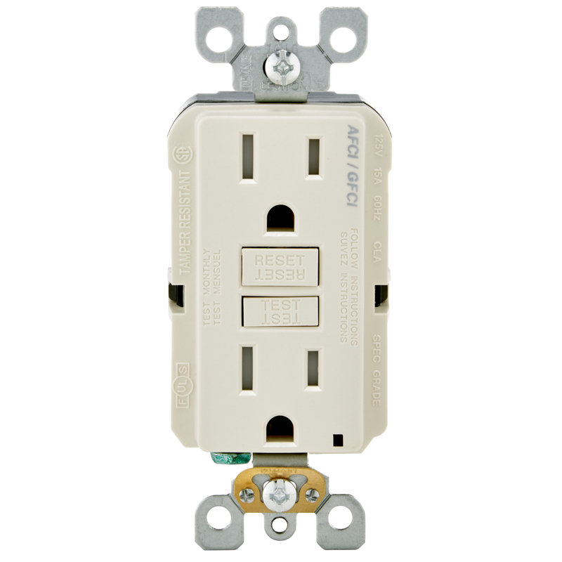 Ensemble de 5 prises 5-15R Leviton, Amande légère
